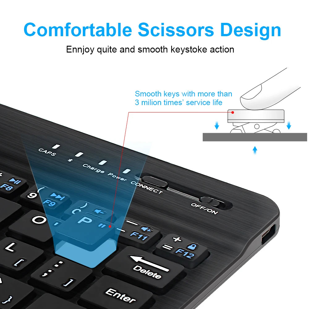 Bluetooth Keyboard Mini Keyboard 200mAh Rechargeable Silent Keyboard Wireless Gaming Keyboard for Laptop Tablet Mac OS Windows
