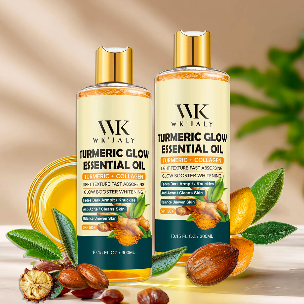 WK JALY Turmeric Glow Essential Body Oil, Moisturizing, Whitening, Fades Dark Armpit, Knuckles, Anti-Acne, Balance Uneven Skin