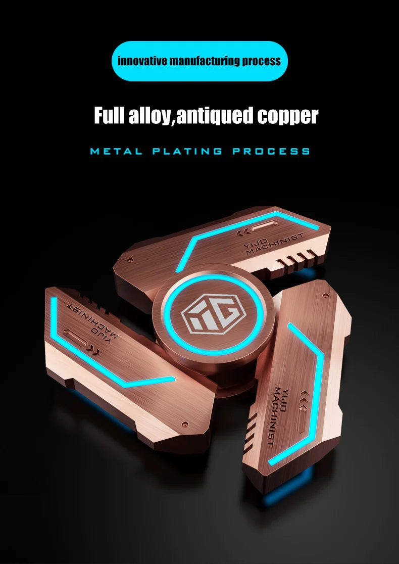 Fidget Spinner Alloy Luminous Light EDC Hand Gyroscope Stress Toys R188 Silent Bearing for Adults Male Christmas Gift