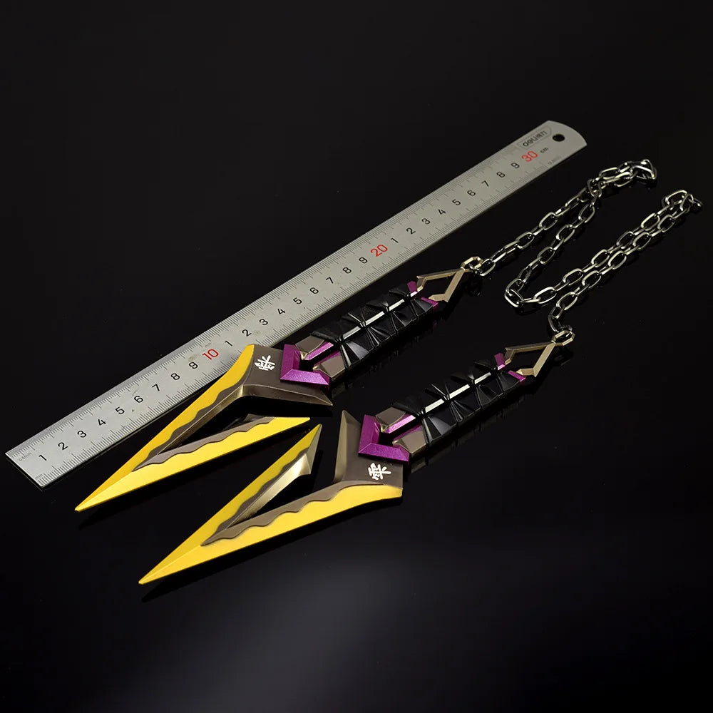 8.6inch Metal Katana Kunai Syuriken Ninja Star Knife Anime Valorant Cosplay Sword Real Size Japanese Katana Samurai Sabre Toy
