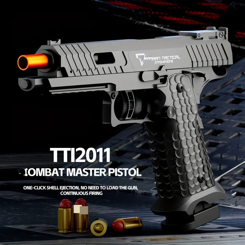 TTI Pistol Gun Soft Bullet Gun With Blowback, Single Shot And Shell Ejcetion Capability, Blaster, Outdoor Sports Shooting Game