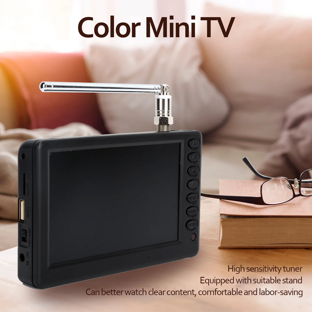 LEADSTAR 5 In TV Digital Television Portable Digital TV for Car Camping Kitchen EU Plug 110-220V