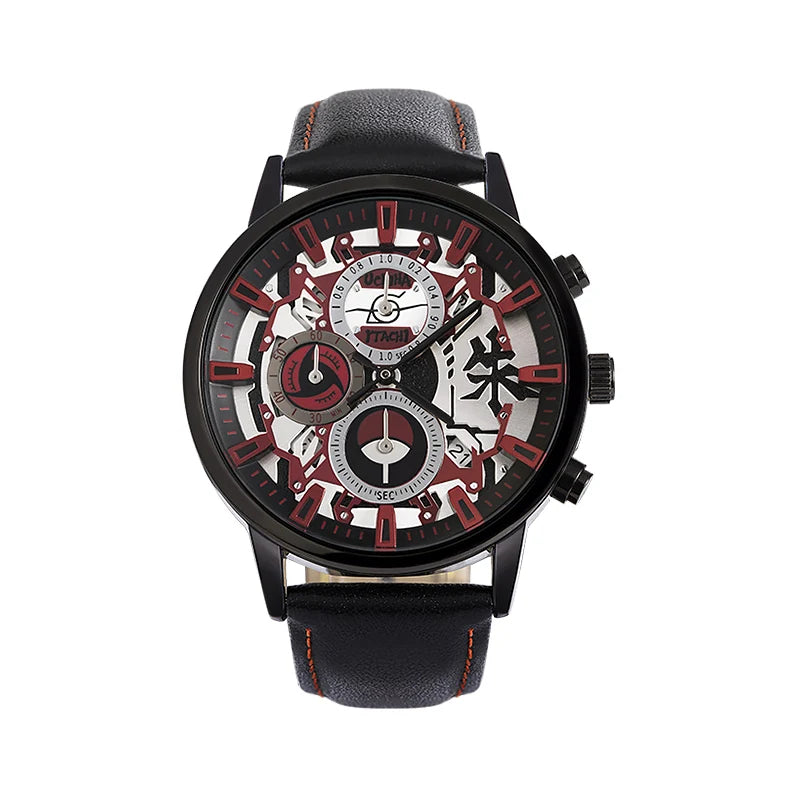 Anime Watch Naruto Uchiha Sasuke Cosplay Men's Travel Matching Waterproof Watch Birthday Gift