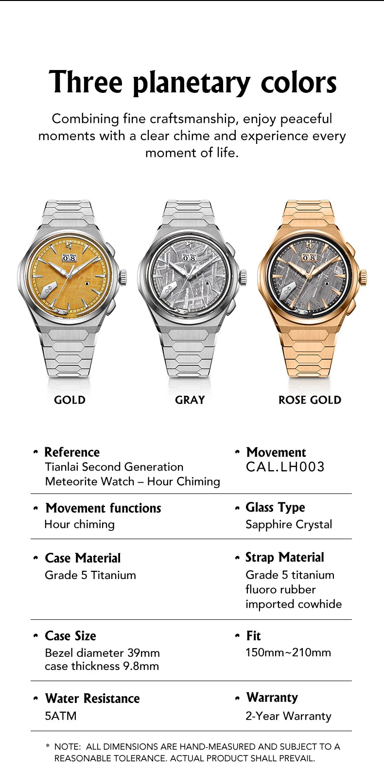 Lucky Harvey Meteorite Pattern Dial Chiming Watches Self-sounding Grade 5 Titanium Alloy Automatic Mens Wristwatch New Limited