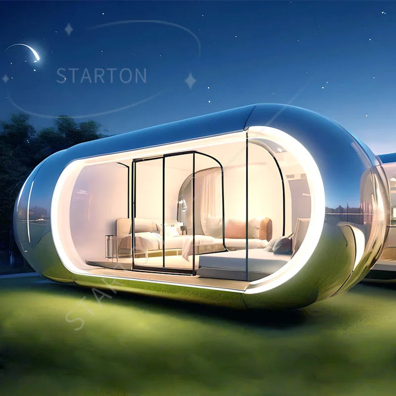 Modern Modular Prefabricated Villa Ready-Made Tiny Steel Structure House Bedroom Balcony Container Capsule Hotel Features