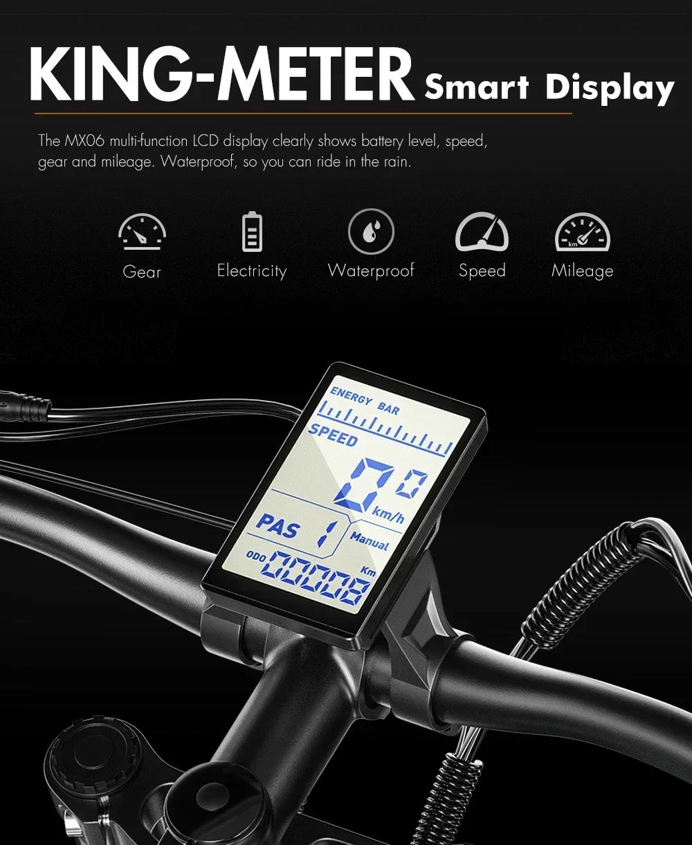 Mountain Electric Bike 500W Motor 48V17.5 Lithium battery 26-inch Tire Urban Commuter Electric Bike  Beach Travel E-Bike