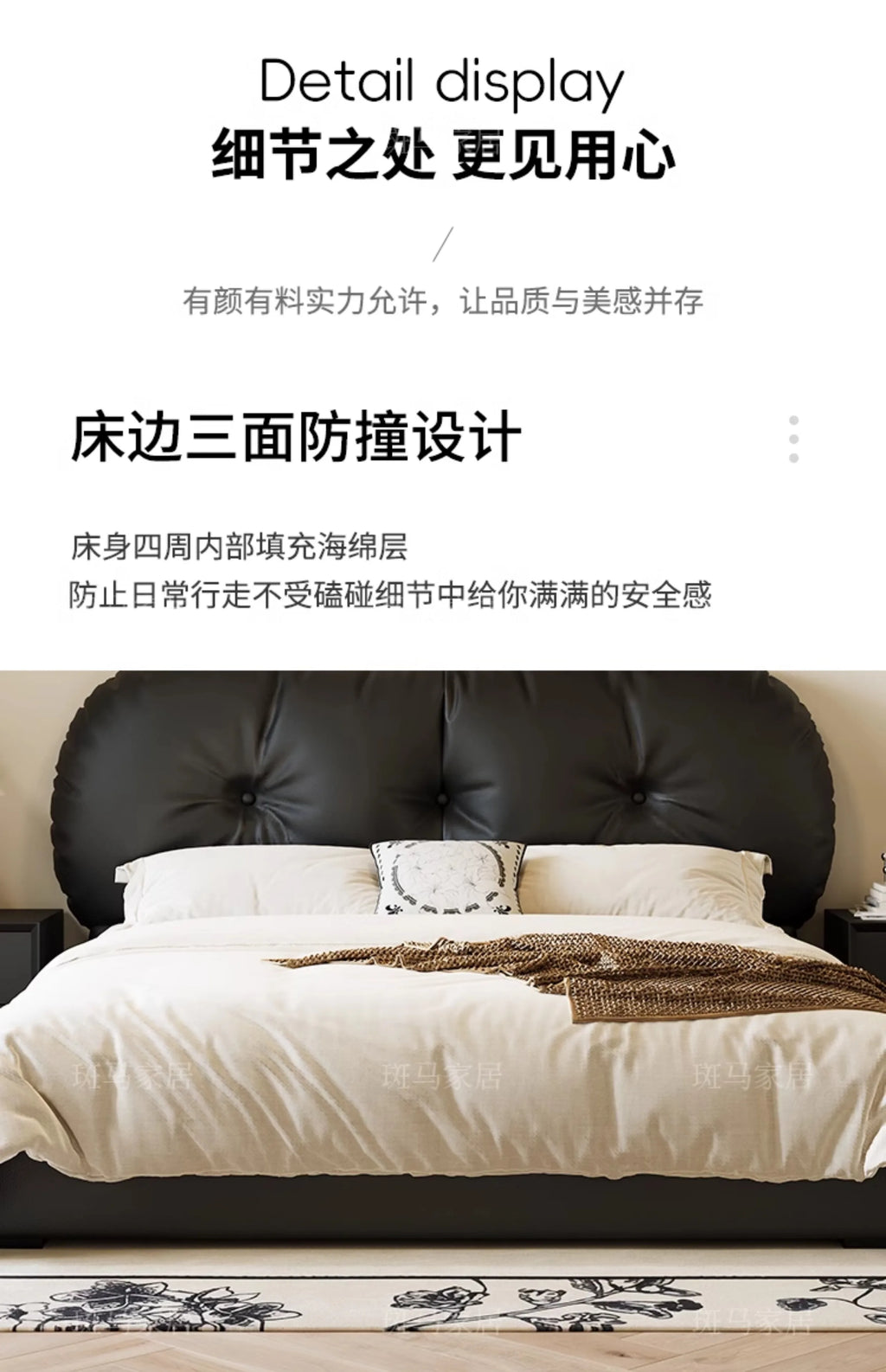 Tall Headboard Double Bed Frame Modern European Style Full Queen Size Bed Frame Bedroom Nightstands Cama De Casal Home Furniture