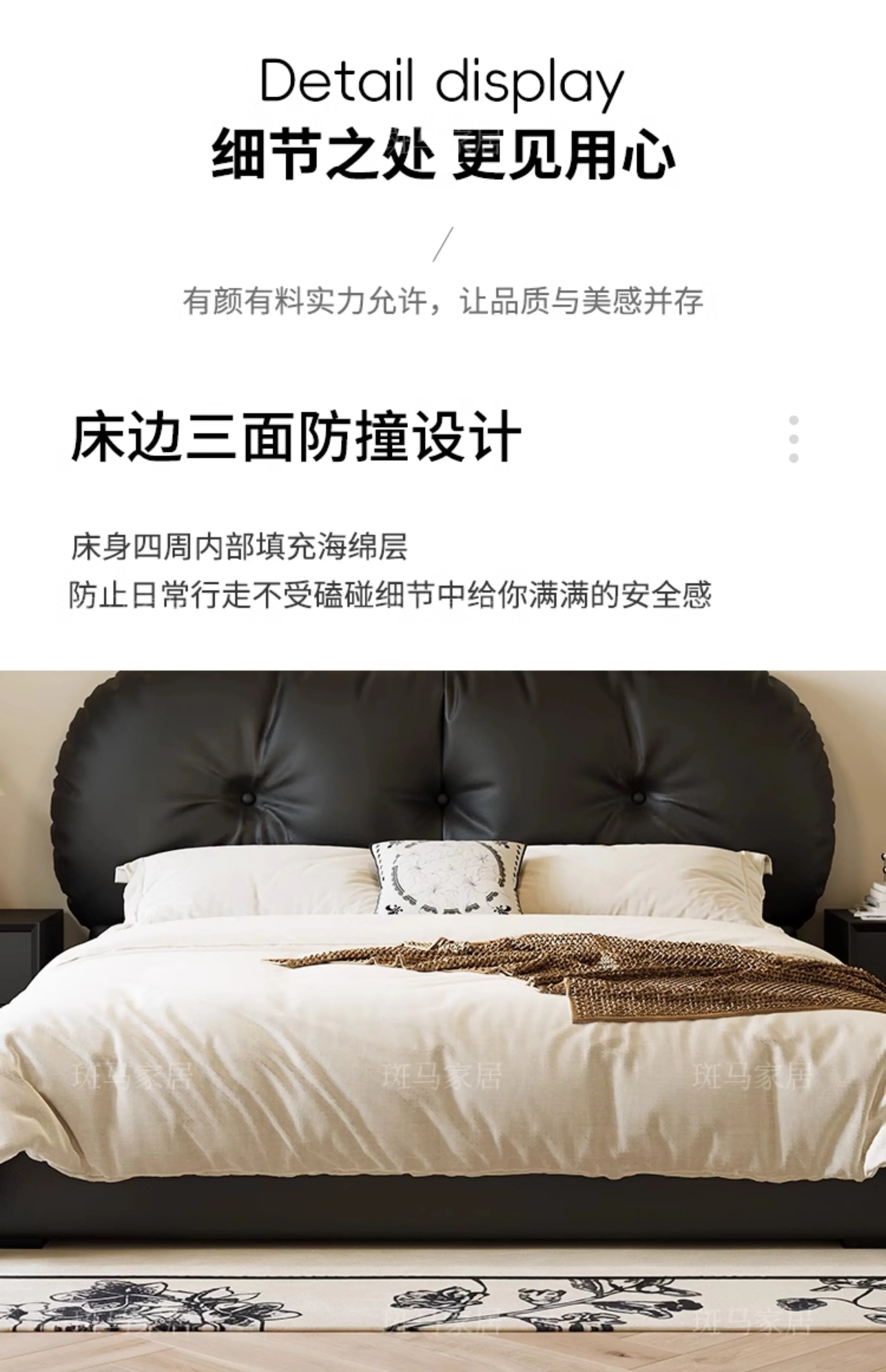 Tall Headboard Double Bed Frame Modern European Style Full Queen Size Bed Frame Bedroom Nightstands Cama De Casal Home Furniture