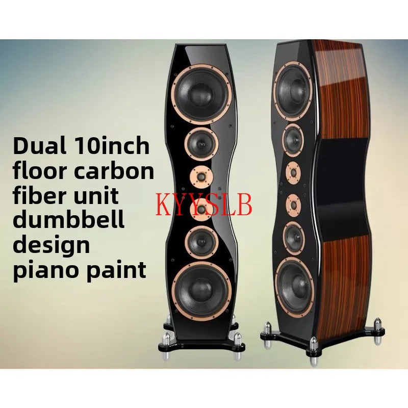 400W Dual 10-inch High-power Floor-standing Speakers Carbon Fiber Units High-fidelity Passive Speakers Home Front Audio 4ohm