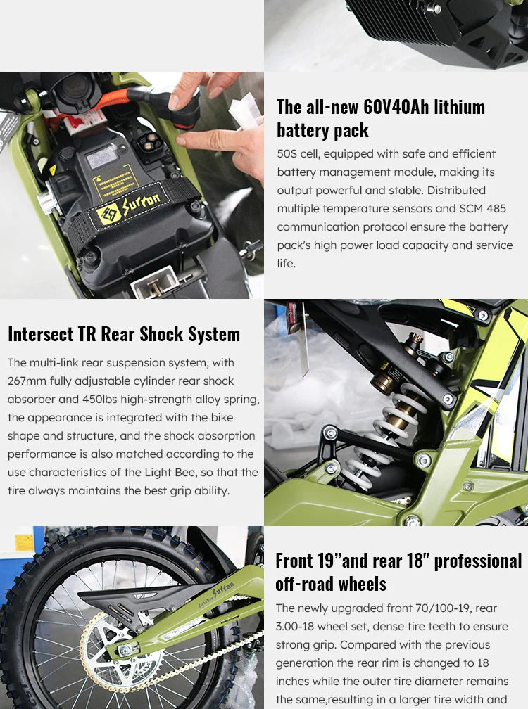 75KM/H Powerful Off-road 40AH Lithium Battery Cheap Electric Motorcycles For Adults