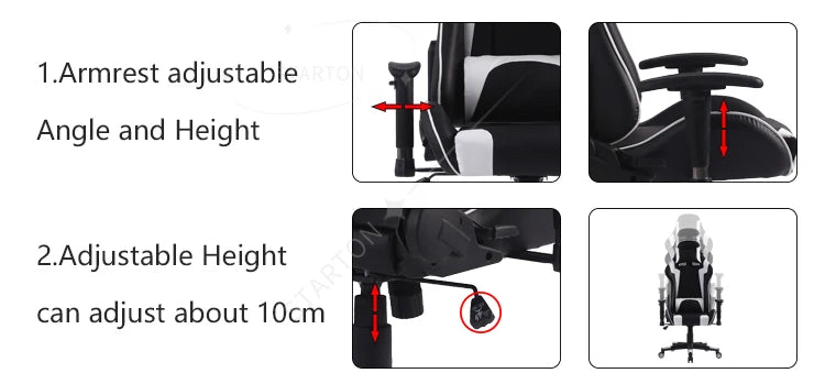 Free Sample Pc Office Racing Computer Scorpion Reclining Leather Autofull Gamer Dropshipping Led Gaming Chair With Footrest