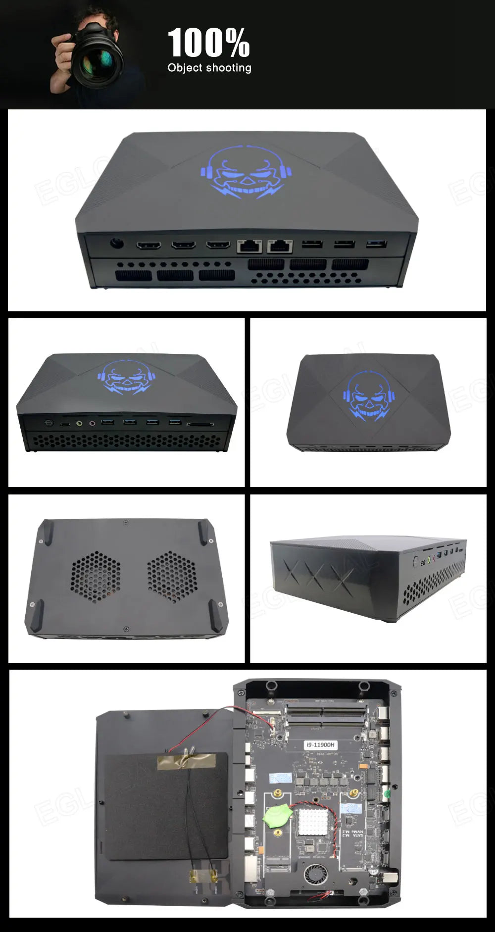 EGLOBAL Gaming Mini PC RTX4060 i9 12900HX 13900HK 32G DDR5 2TB NVMe PC 3*HD Ports Windows11 Desktop Computer Gaming PC