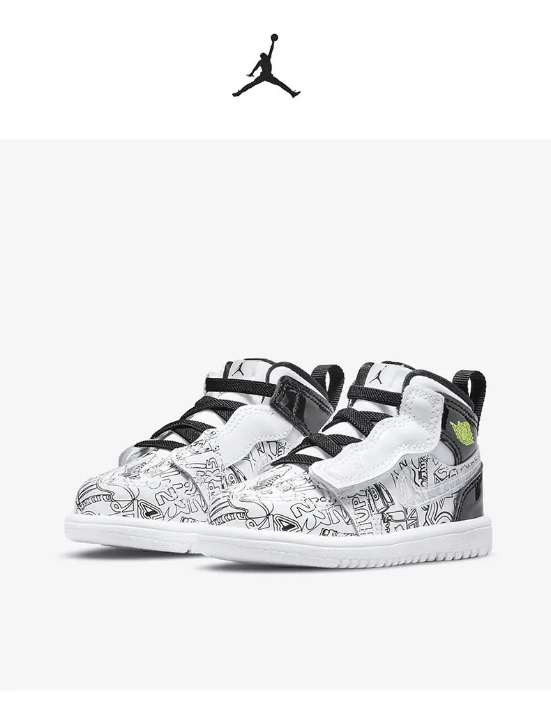 Nike genuine AIR JORDAN 1 children's classic sports and leisure shoes DH9682-100
