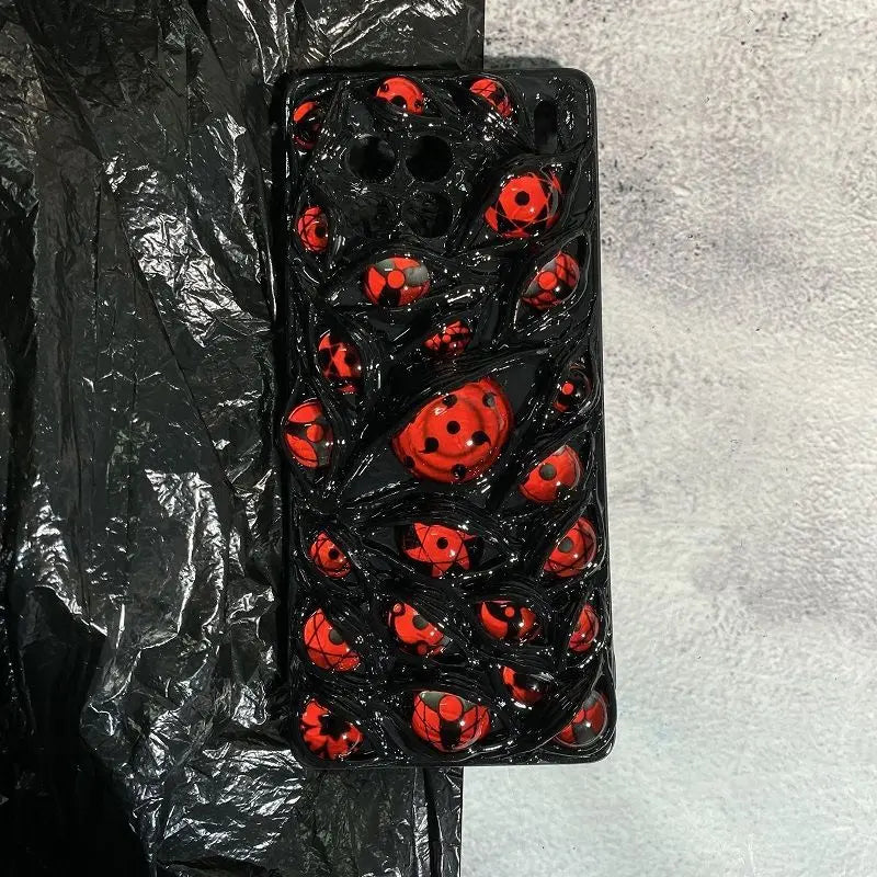 Naruto peripheral Sasuke Sharingan Itachiiiphone16proamx mobile phone case animation handmade luminous Sasuke mobile phone case