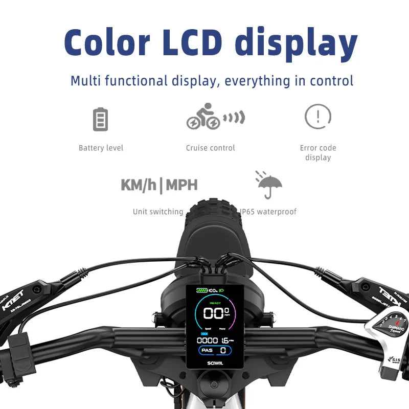 E-Bike 1500W Motor 52V20AH All-terrain Fully Suspended Off-road Motorcycle Electric Bike 20*4.0-inch Fat Tire  Electric Bicycle
