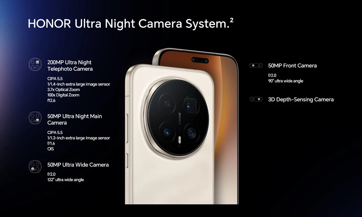 Global Version HONOR Magic8 Pro 12GB+512GB 5G AI Smartphone 6.71'' 120Hz OLED Display 200MP Cameras 7100mAh 100W SuperCharge NFC