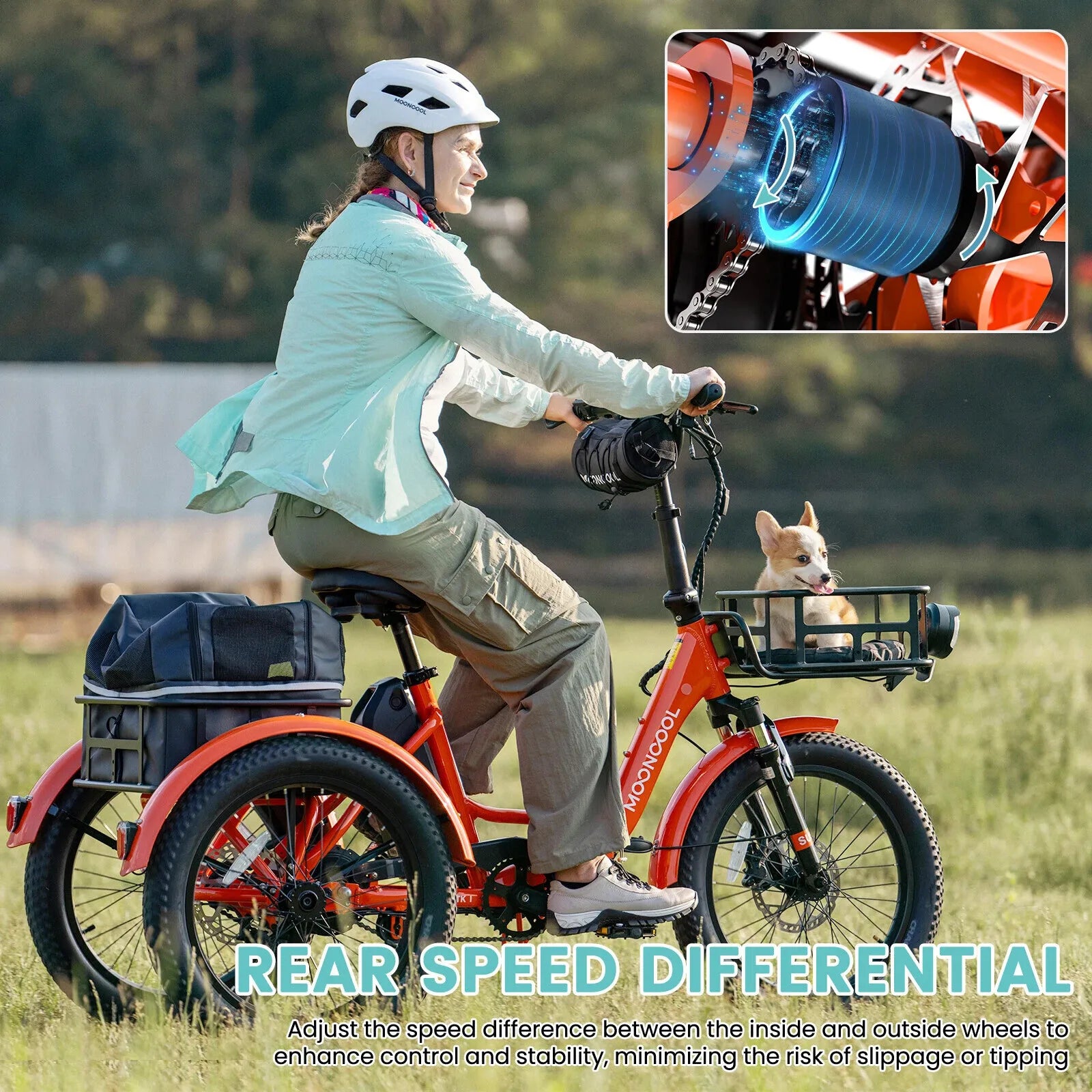 Folding Electric Tricycle for Adults 20" Fat Tire Electric Trike E-Bike