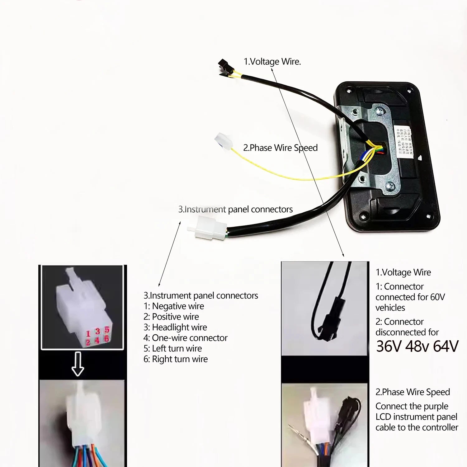36V 48V 60V 64V 350/500/1000W 25A / 30A / 35A Brushless Motor sine wave Controller with LCD Speed Display + throller for E-bike