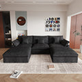 Comfy Cloud Couch 120''  Modern Sectional Sofa for Living Room Down Filled Couch with Ottoman U Shaped 5 Seater Convertible Sofa