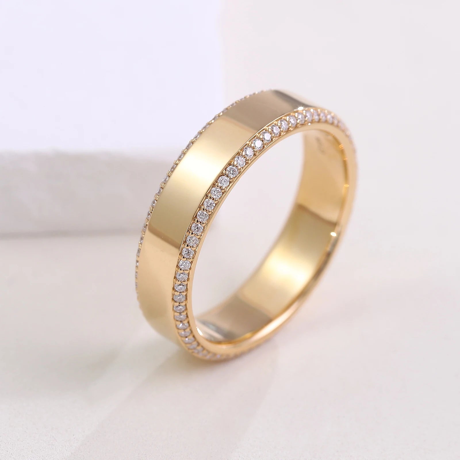 Provence Luxury Wedding Ring for Men 18kGold DEF/VS Lab Diamonds full band Eternity Ring cocktail ring Personalized Custom