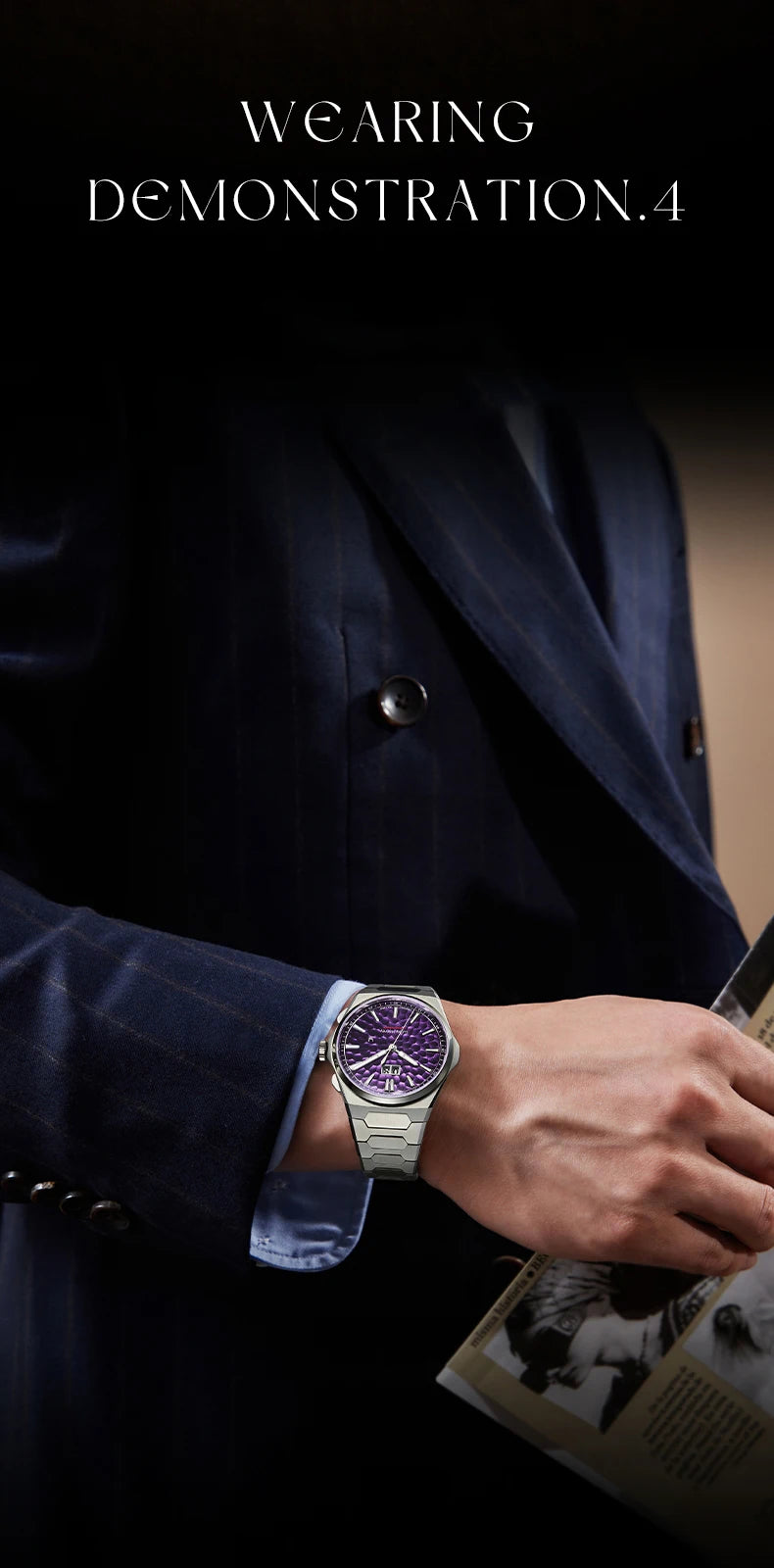 Lucky Harvey Automatic Mechanical Movement Self-sounding Watch Men's Watch Hammer Dial 316L Stainless Steel Fashion Mens Watch