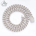 Full Diamond Cuban Necklace Moissanite 925 Silver Plated with 18K Gold Hip Hop Jewelry 18inch Prong Link Choker Chain for Men