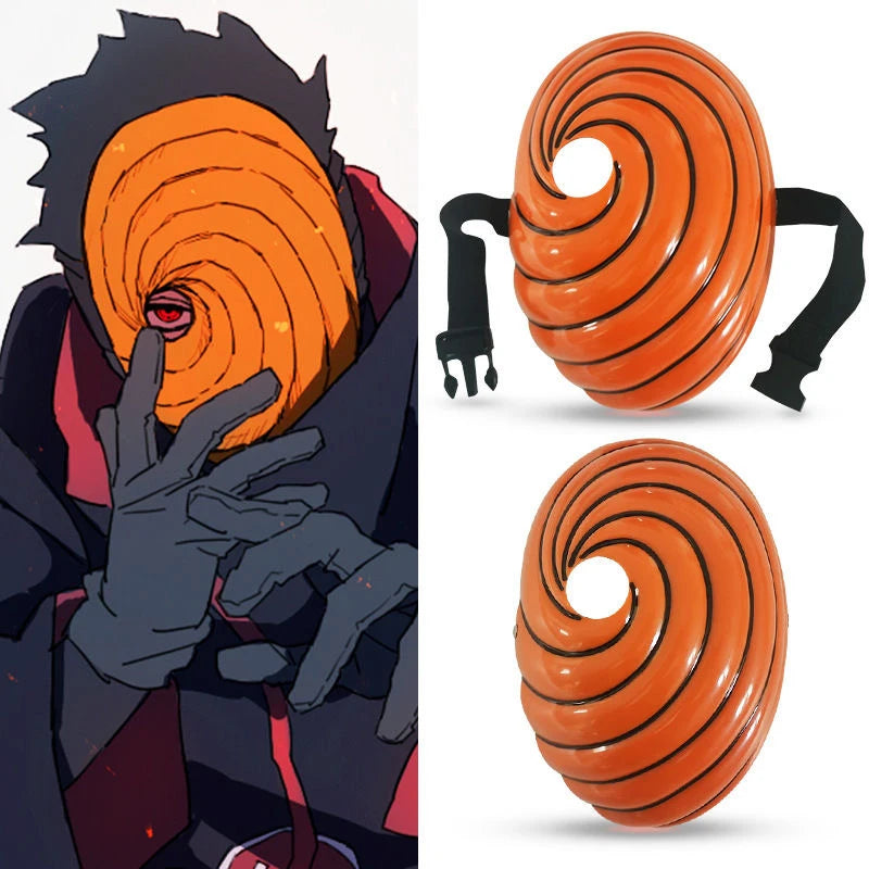 Hot Japan Anime Cartoons Unisex Tobi Obito Akatsuki Ninja Madara Masquerade Cosplay Full Face Resin Party Mask Halloween Gifts