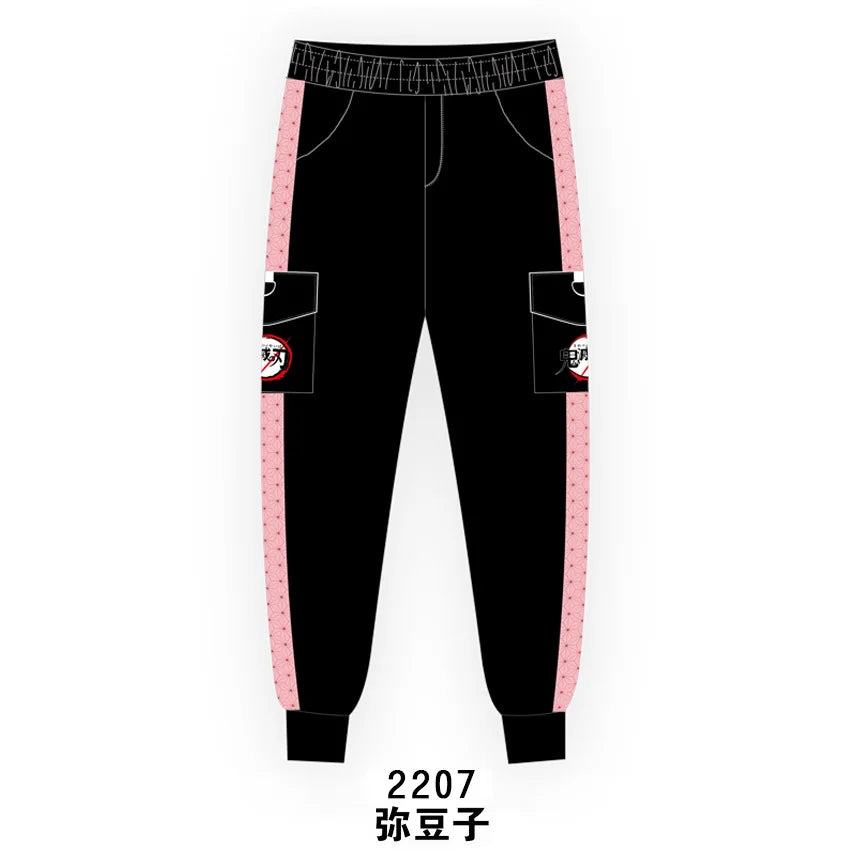 Anime COSPLAY Overalls Kamado Tanjirou Agatsuma Zenitsu Tomioka Giyuu Sweatpants Casual Cargo Pants Fashion Unisex