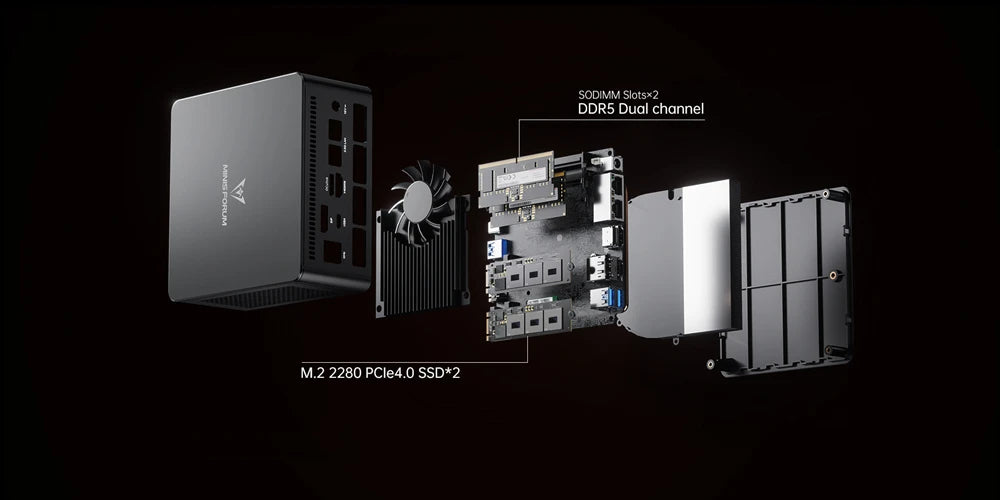 MINISFORUM UM890 UM880  UM790 Pro XTX Gaming PC Ryzen 9 7940HS 8945HS 2*DDR5 5600MHz 2*PCIE WiFi6 Win11 Desktop Computer Mini PC