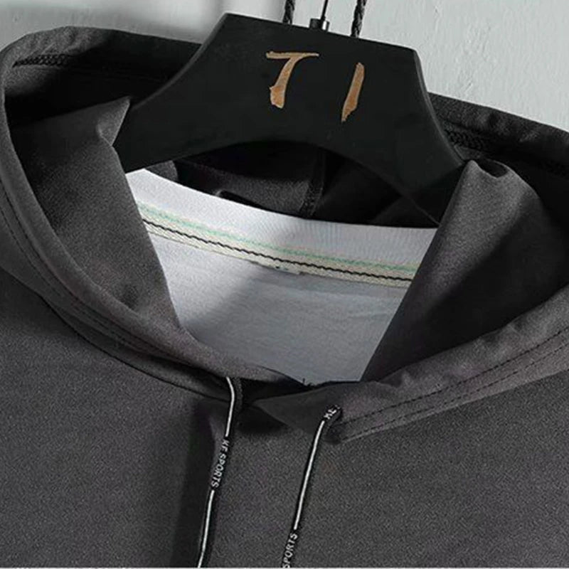 Mens Summer Sleeveless Drawstring Hooded for Tank Top Solid Color Gym Fitness Sports T-Shirt Hip Hop Loose Blouse Vest