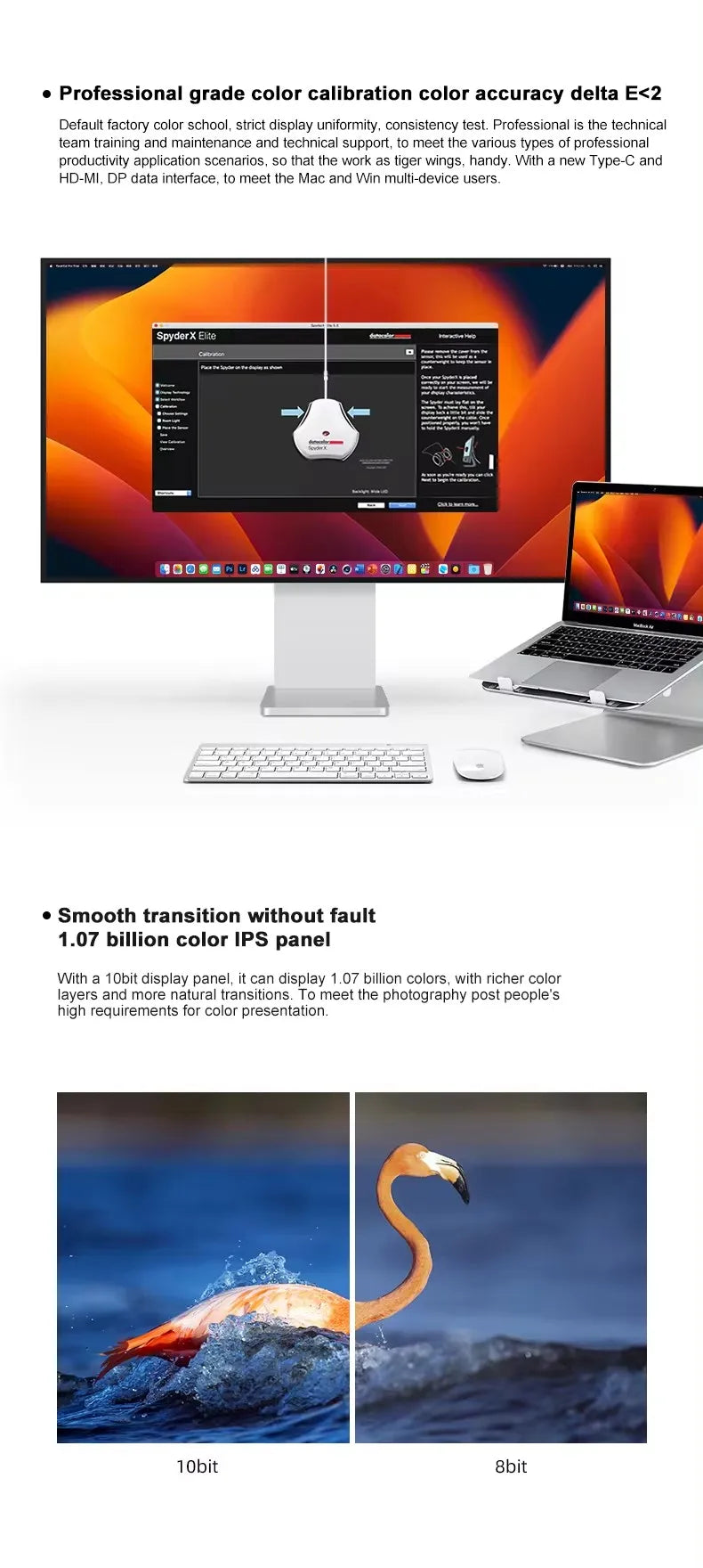 32 Inch LED Monitor 4K 3840*2160 HDR10 Feature 60Hz USB-C FOR MAC 100W HDR10 139PPI matt screen Display kuycon P32UB hole style
