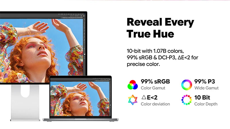 Kuycon G32P Computer Monitor 32 Inch 6K UHD LED PC Display 99%sRGB IPS Monitor Eyecare Anti-glare Screen G-sync VESA Compatible