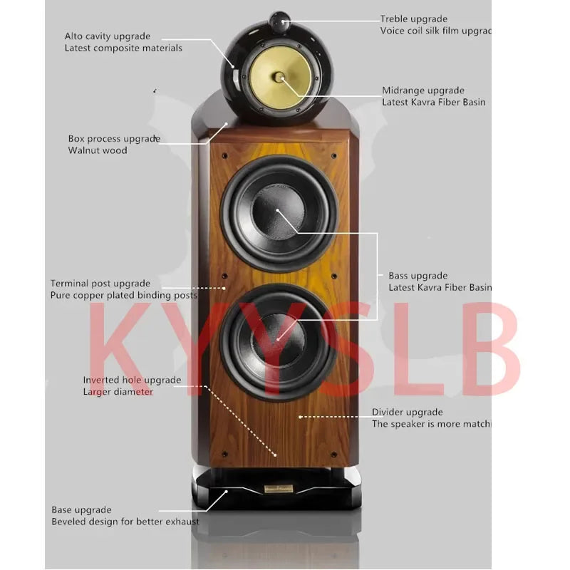 10 Inch M10 Three Way 4 Unit Double Woofer Hifi Speaker Hi-end Floor Speaker Large Home Theater System 300W 8 Ohm