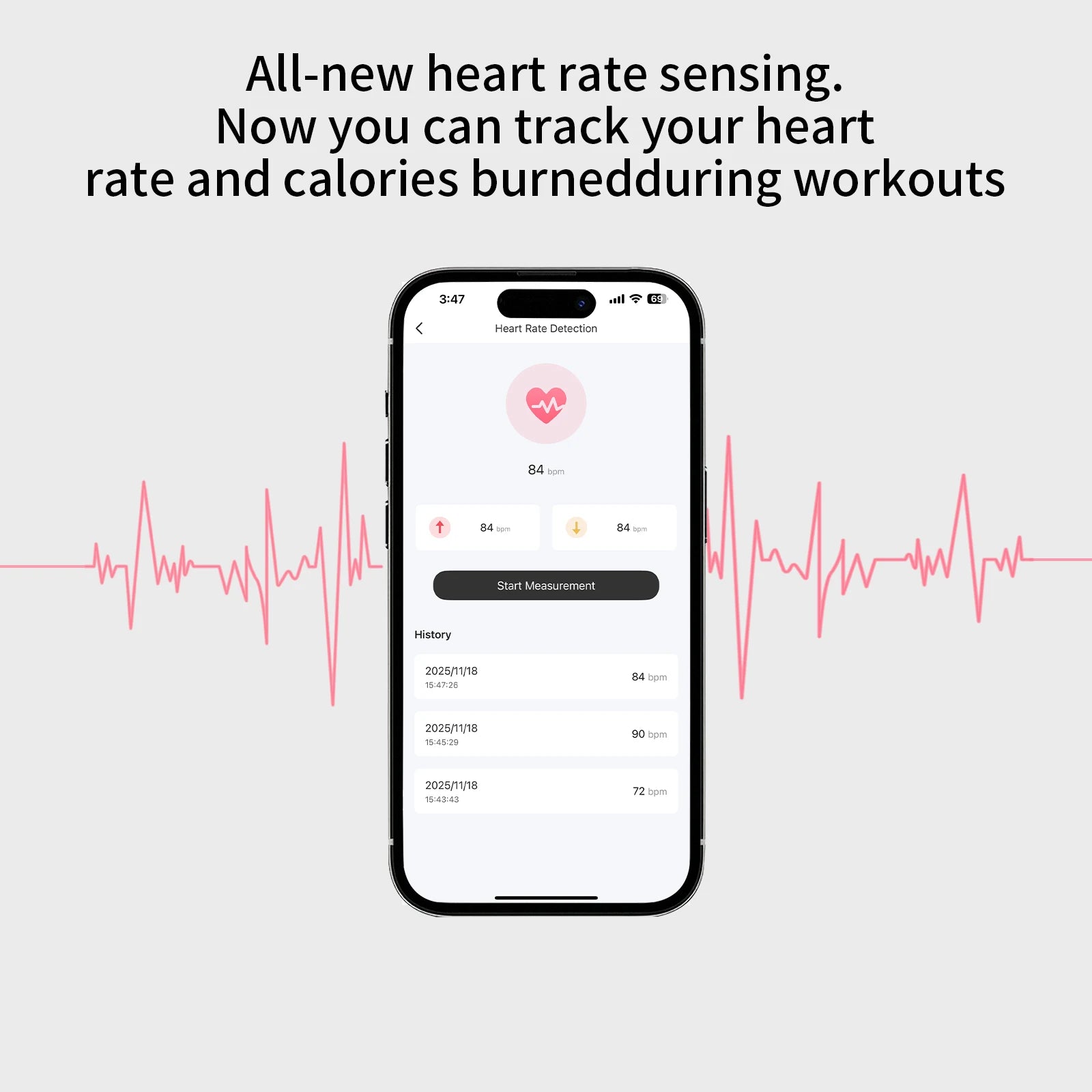 PRO 3 wireless Bluetooth earphones with heart rate monitoring, ANC noise cancelling microphone earbuds, stereo audio compatible
