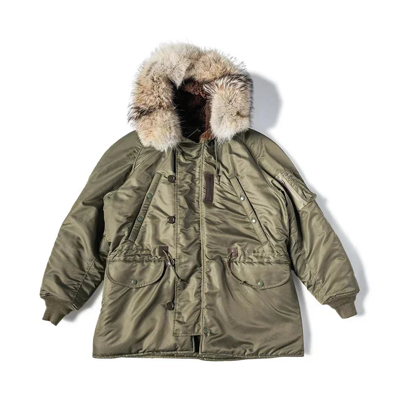 Rugged Bronso Type 2026 N-3 Snorkel Parka Real Fur Collar Heavy Duty Long Bomber Jacket N3B 2026ss design