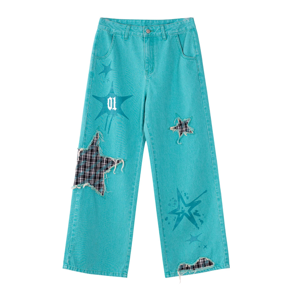 Moeyu Hatsune Miku Women Denim Trousers Jeans Pants Vocaloid Cosplay Casual Costume Woman Clothing Girl Punk Pant Streetwear
