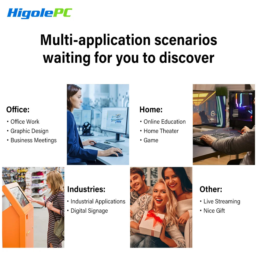 Higole F9B Pro 7'' Mini PC Intel N95 Windows 11 WiFi5 16GB 512GB 5000mAh Dual 2.5G LAN SIM Slot Laptop Desktop PC Mini Computers
