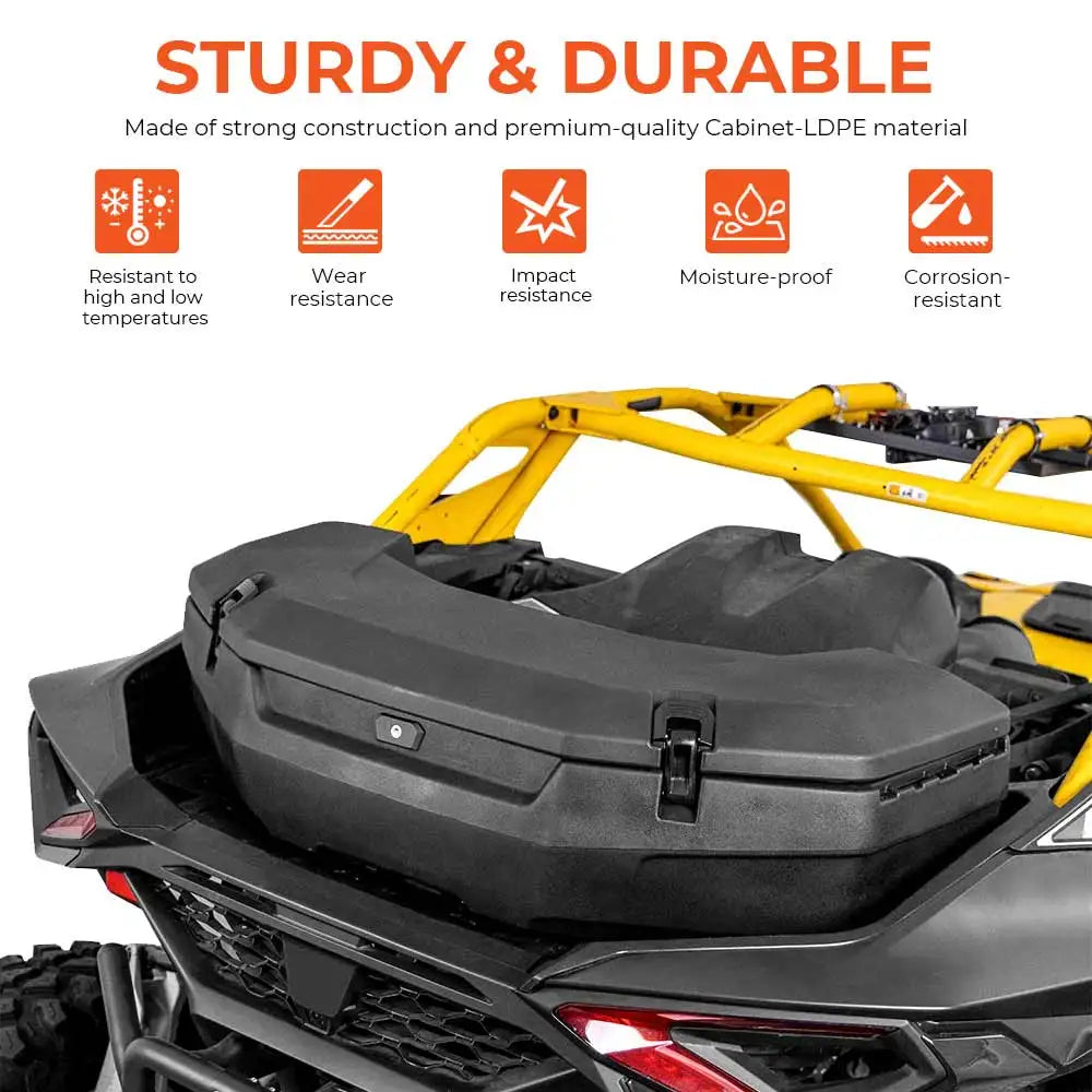 30L Cargo Storage Box Lockable Rear Trunk Rack Bin For Can-am Outlander PRO Max 500 700 Maverick R X RS MAX 2024-26 ATV UTV
