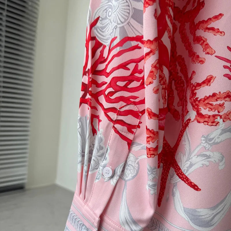 Luxury Royal Shirt Men Autumn Clothes Casual Long Sleeve Digital Printing Manga Longa Prom Party Shirts Roupas De Luxo Masculina