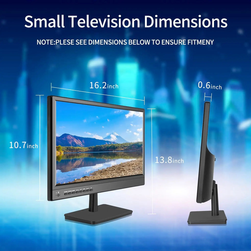 17inch TV,Small Flat Screen TV with ATSC Digital Tuner-HDMI &USB Port in-Dual Power-12 Cable and AC Power Suitable-for