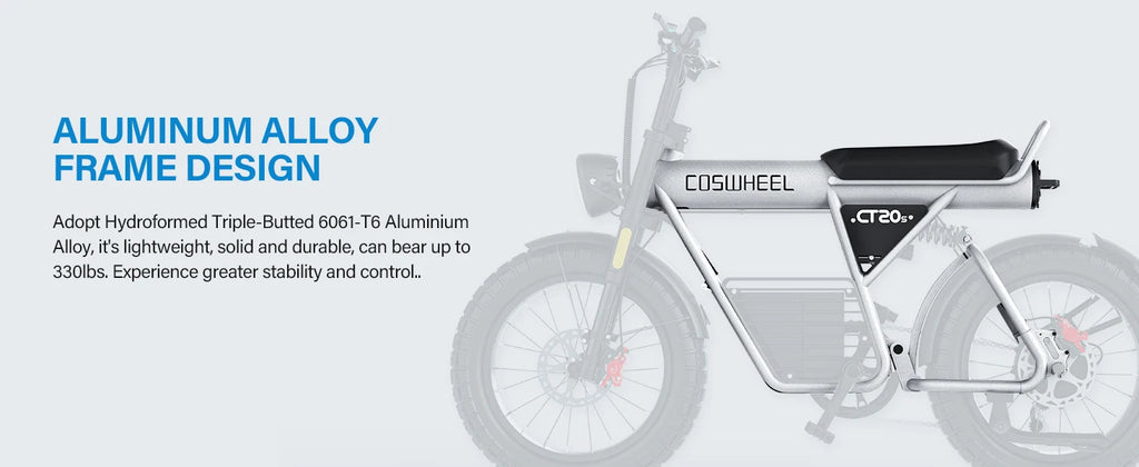 20-inch Wide Tires 2100W Motor 60V 27.5Ah Electric Bike with Removable Battery for Adult 2-wheel Electric Bicycle COSWHEEL CT20S