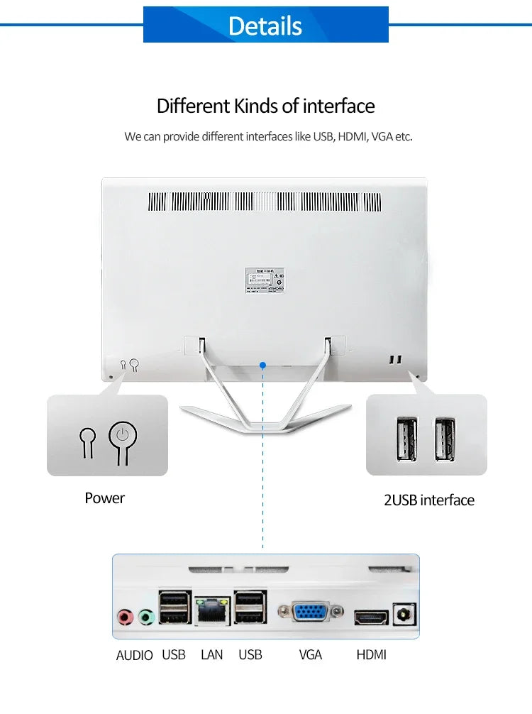 factory price 24 inch core i3 i5 i7 i9 CPU generation gaming pc full setup all in one computadora all-in-one computers with OEM