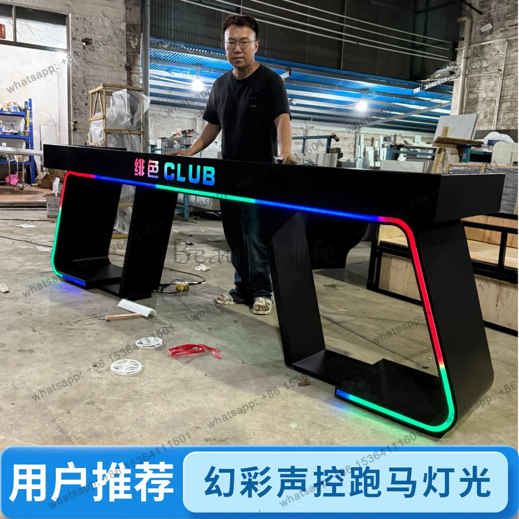 yj9 KTV bar DJ table DJing table Slow shake bar Voice-activated LED light-emitting disc player shelf can be moved