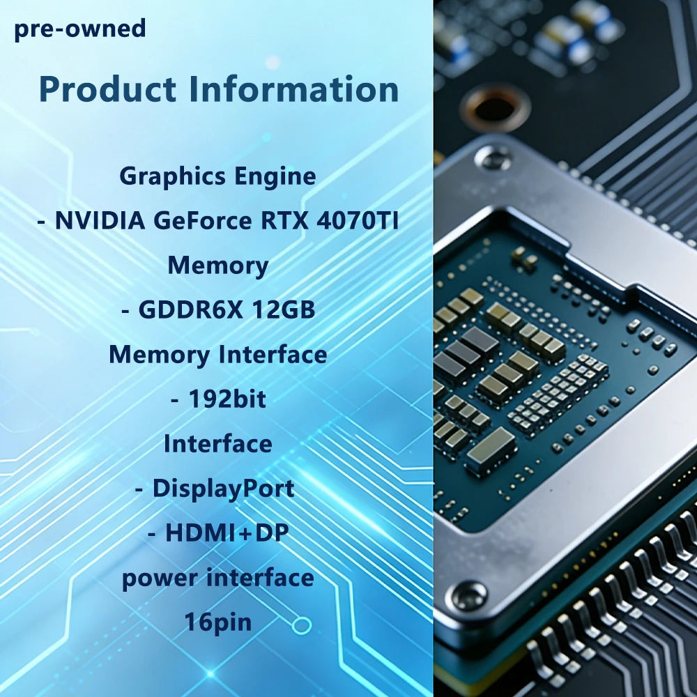 For ZOTAC NVIDIA RTX 4070TI 12GB GPU 288-1N696-101A8 GDDR6X 192-bit graphics card PCI-E 4.0 HDMI DP Desktop PC placa de vídeo