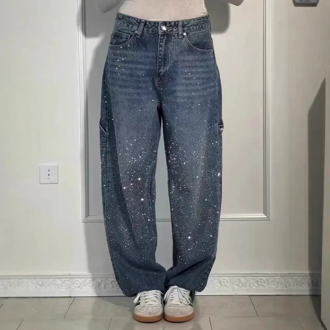2025 Spring New Simple Loose Straight Jeans Europe and America