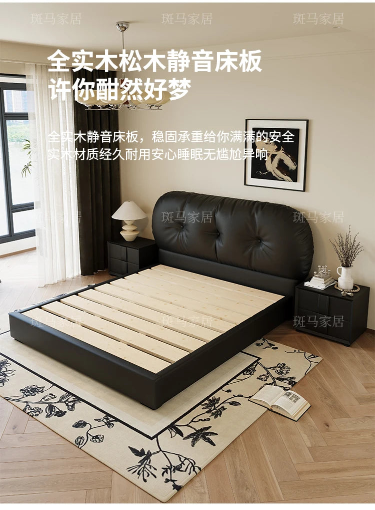 Tall Headboard Double Bed Frame Modern European Style Full Queen Size Bed Frame Bedroom Nightstands Cama De Casal Home Furniture
