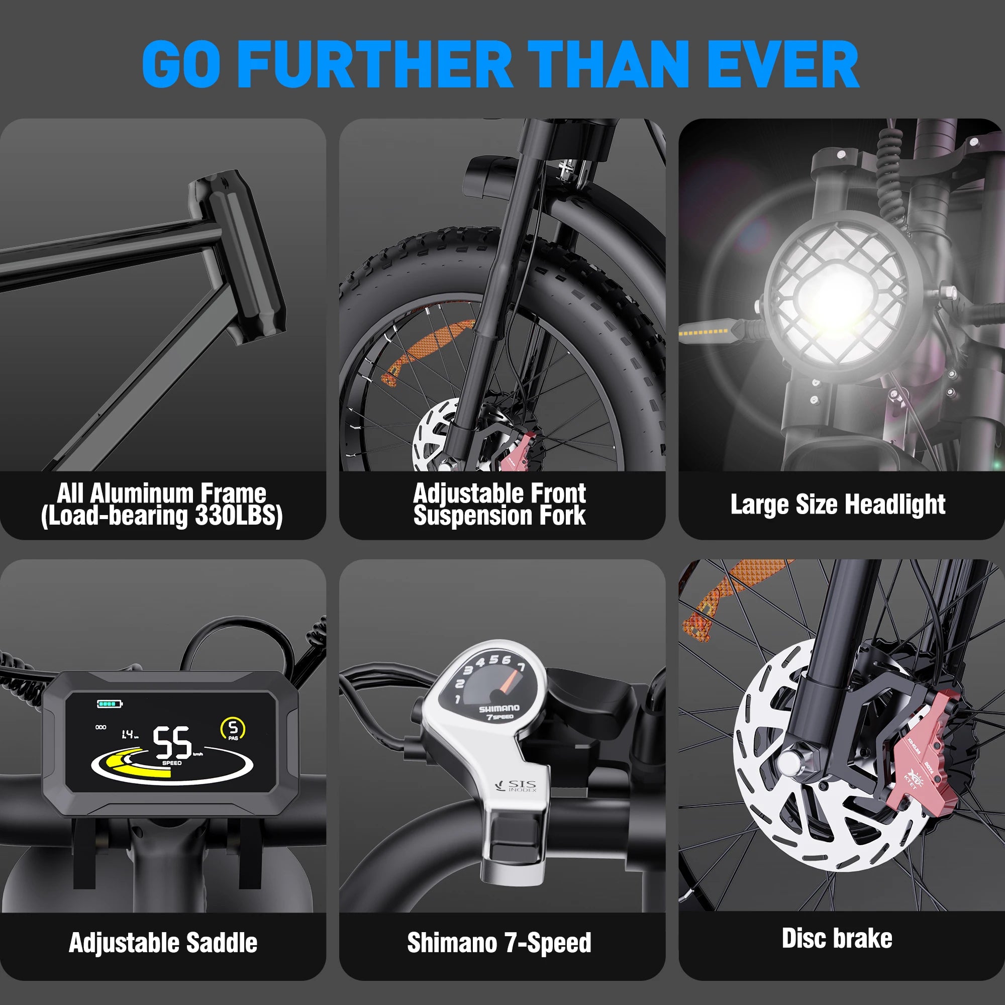 Electric Bike yvy Q20pro 2000W Dual Motor 52V40AH Battery E-bike Hydraulic brake 20inch Fat Tire Snow Off-road  Electric Bicycle