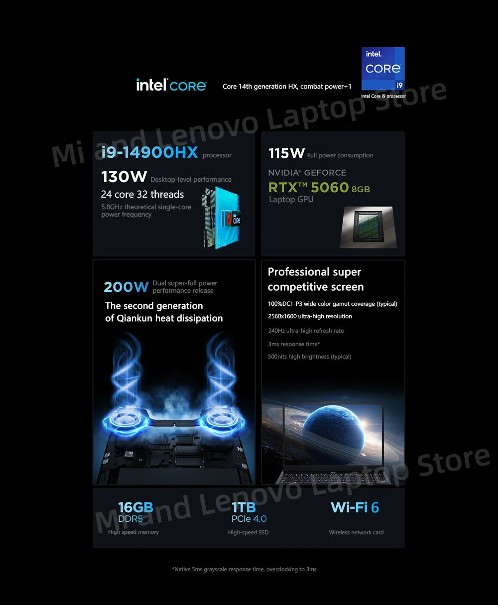 Lenovo LEGION Y7000P 2025 i9-14900HX RTX5060 8GB 16GB/32GB+1TB 16" 2.5K 240Hz