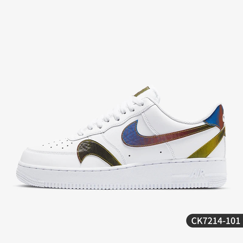 Nike genuine AF1 Air Force One colorful laser inverted hook men's sports board shoes CK7214-101
