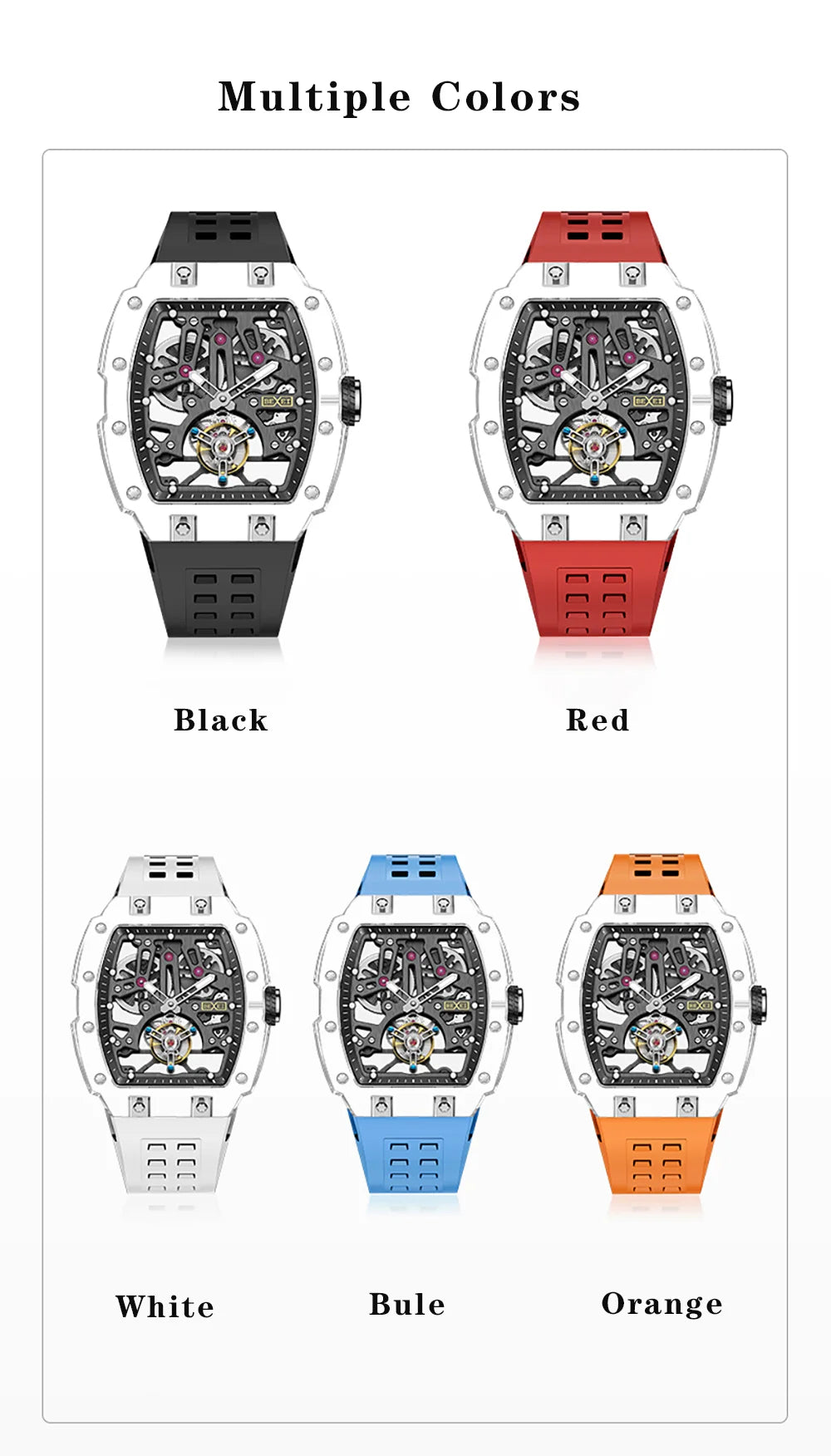 BEXEI K9 Sapphire Crystal Flying Tourbillon Man Watch Manual Skeleton Movement Men's Luxury Watch Vintage